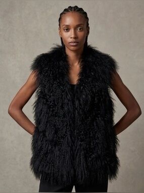 Michael Kors 100% Real Mongolian Lamb Fur Black